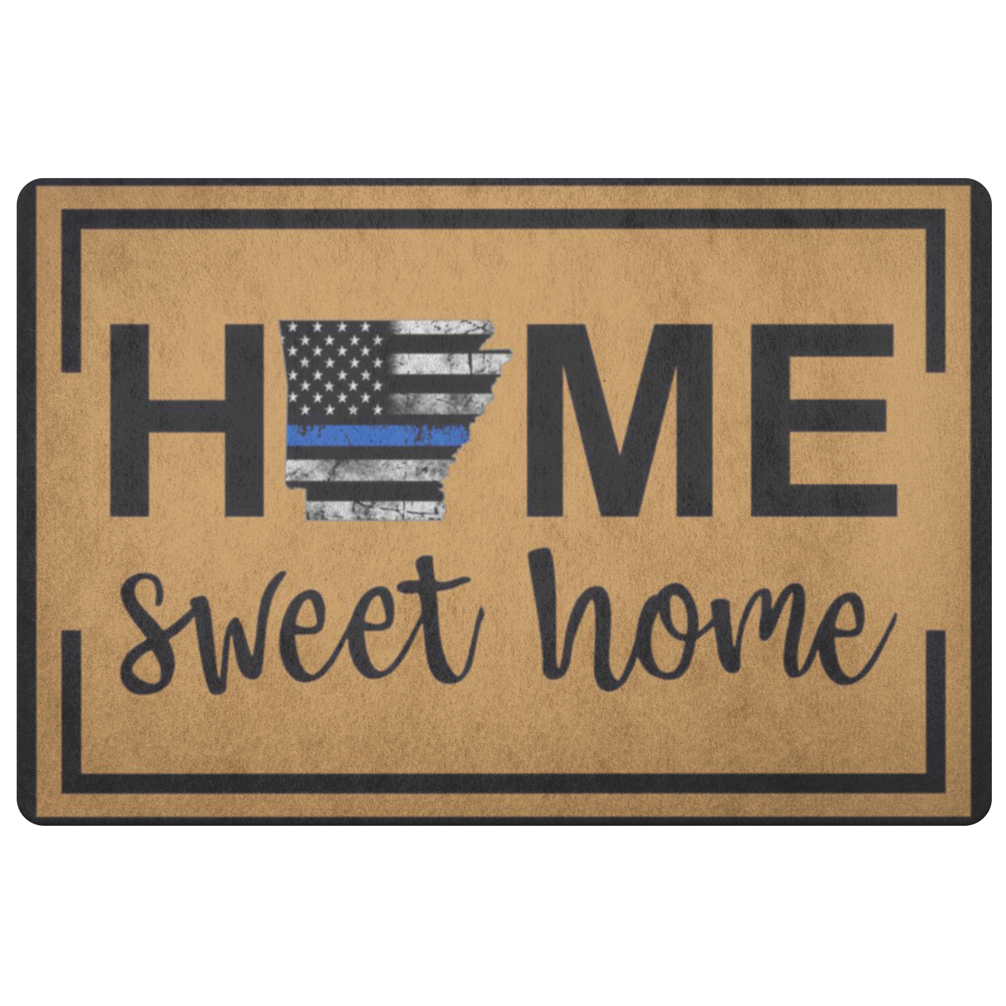 Arkansas Thin Blue Line Home Sweet Home Doormat