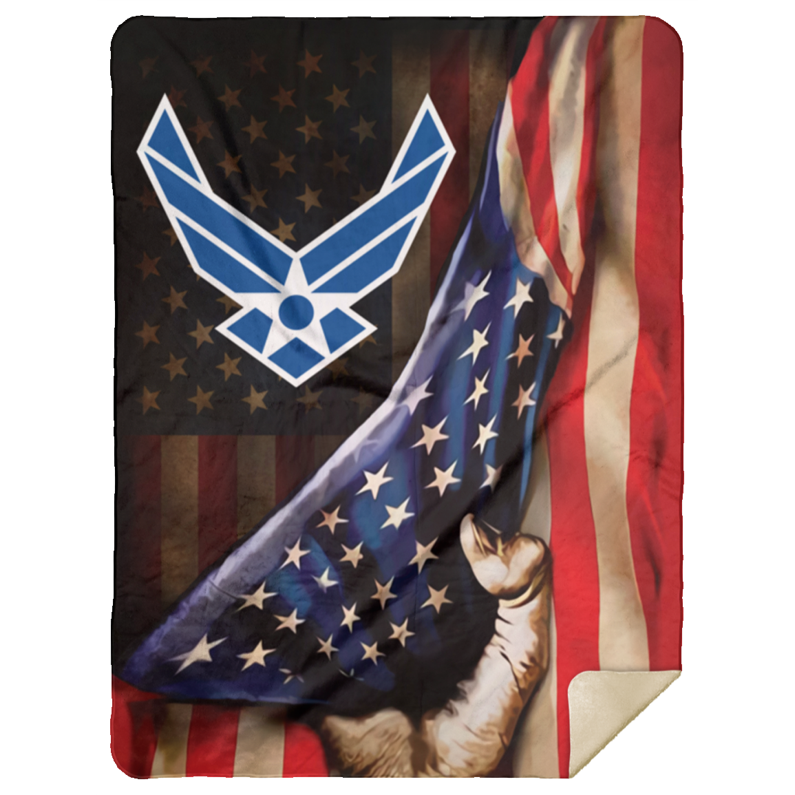 Air Force Flag MSHL Premium Mink Sherpa Blanket 60x80