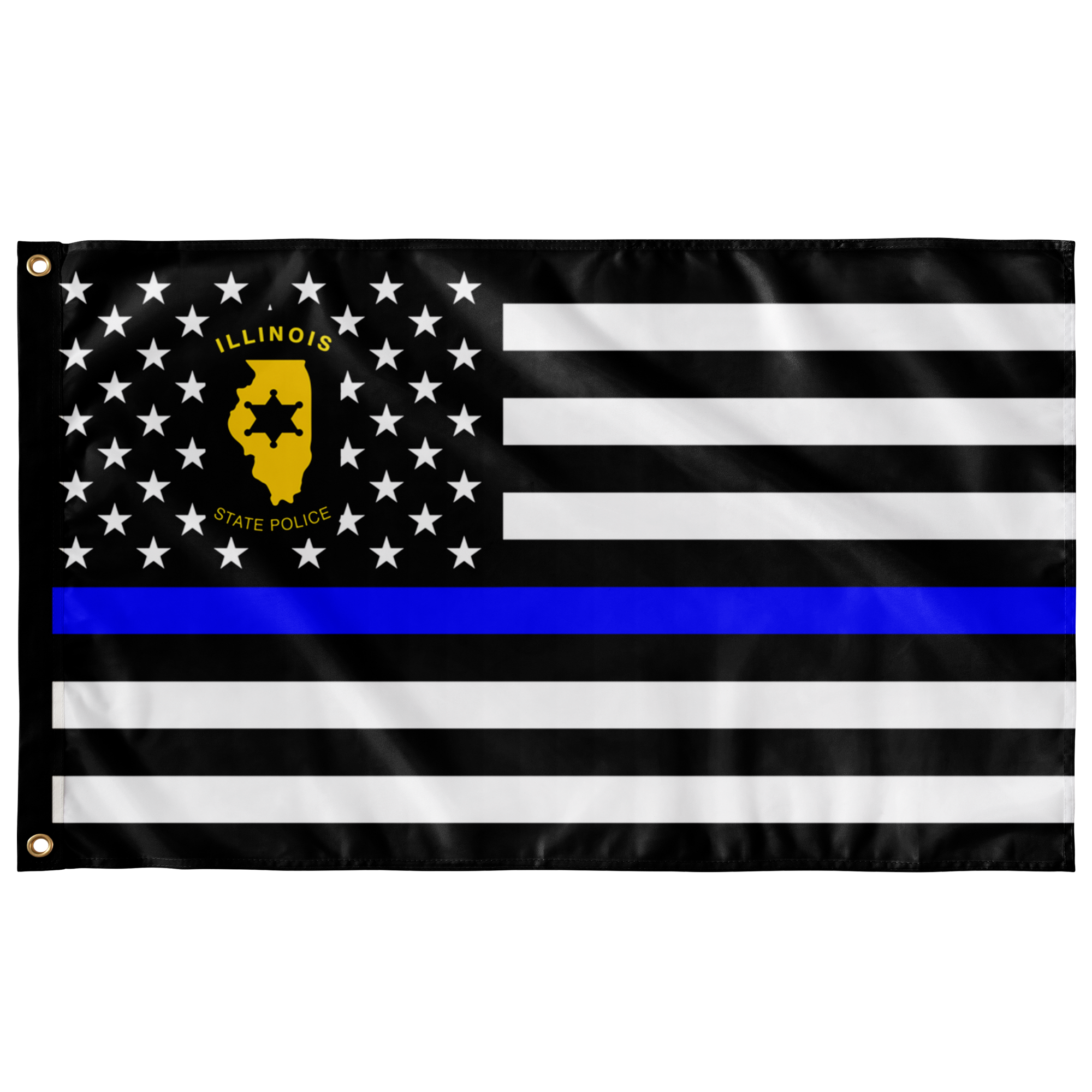 Illinois State Police Thin Blue Line Flag