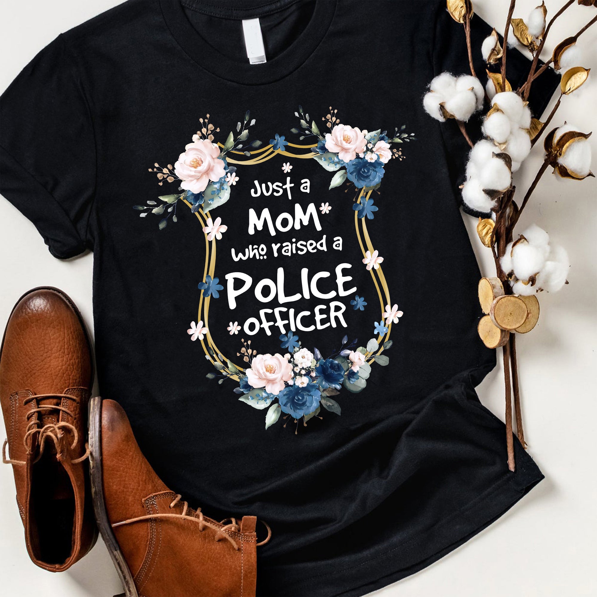 Just A Mom Who Raised A Police Officer Police Mom V-neck Tank T-shirt Women's Long Sleeve