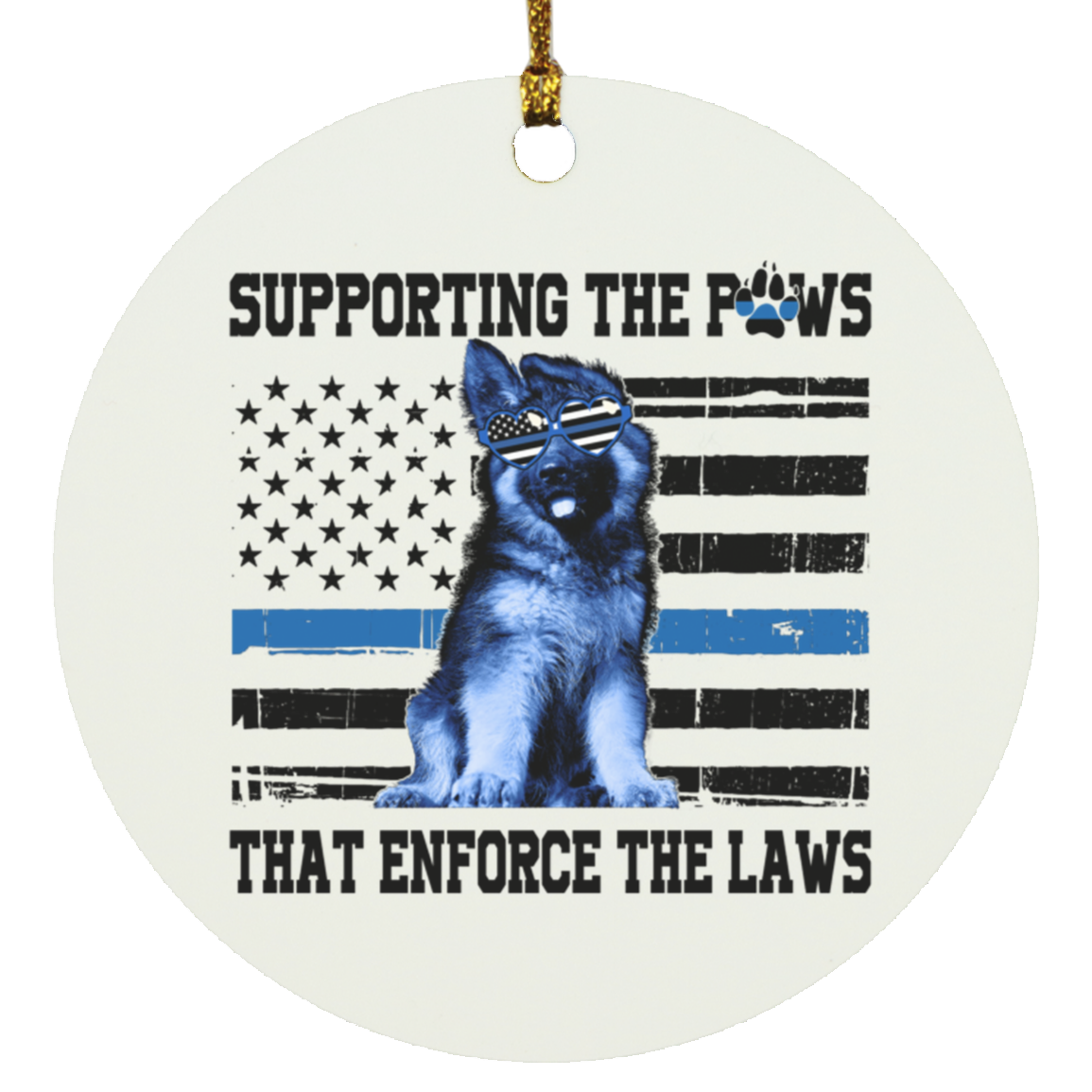 Supporting The Paws Circle Ornament