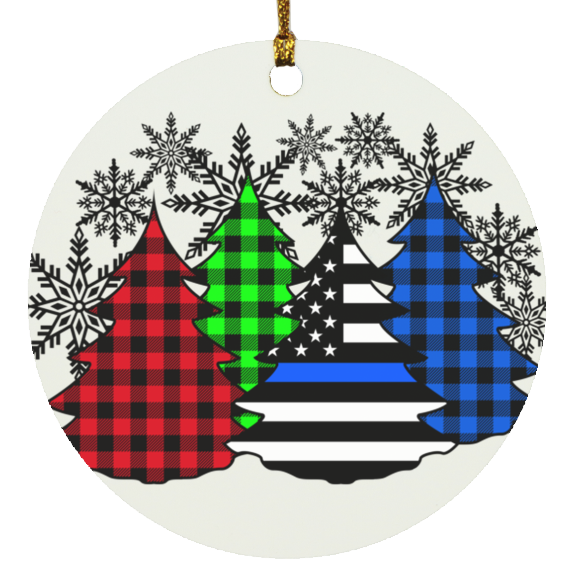 Christmas Trees Circle Ornament