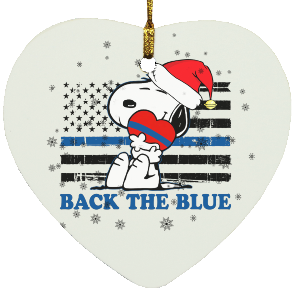 Snoopy Back The Blue Heart Ornament