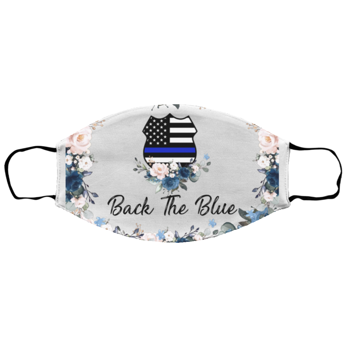 Back The Blue Thin Blue Line Badge 2 Sm/Med Face Mask