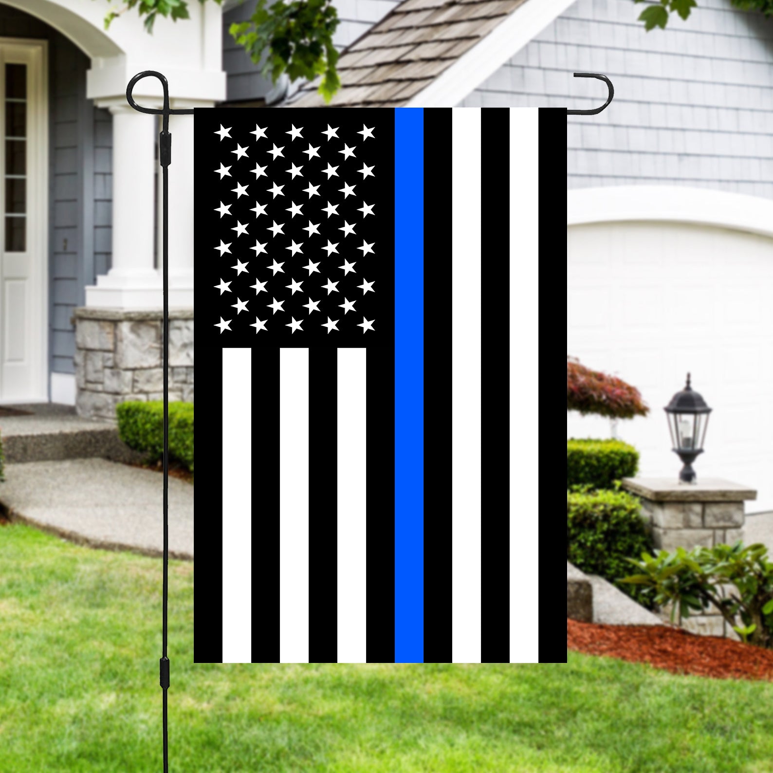 Thin Blue Line One-sided Gardening Flag