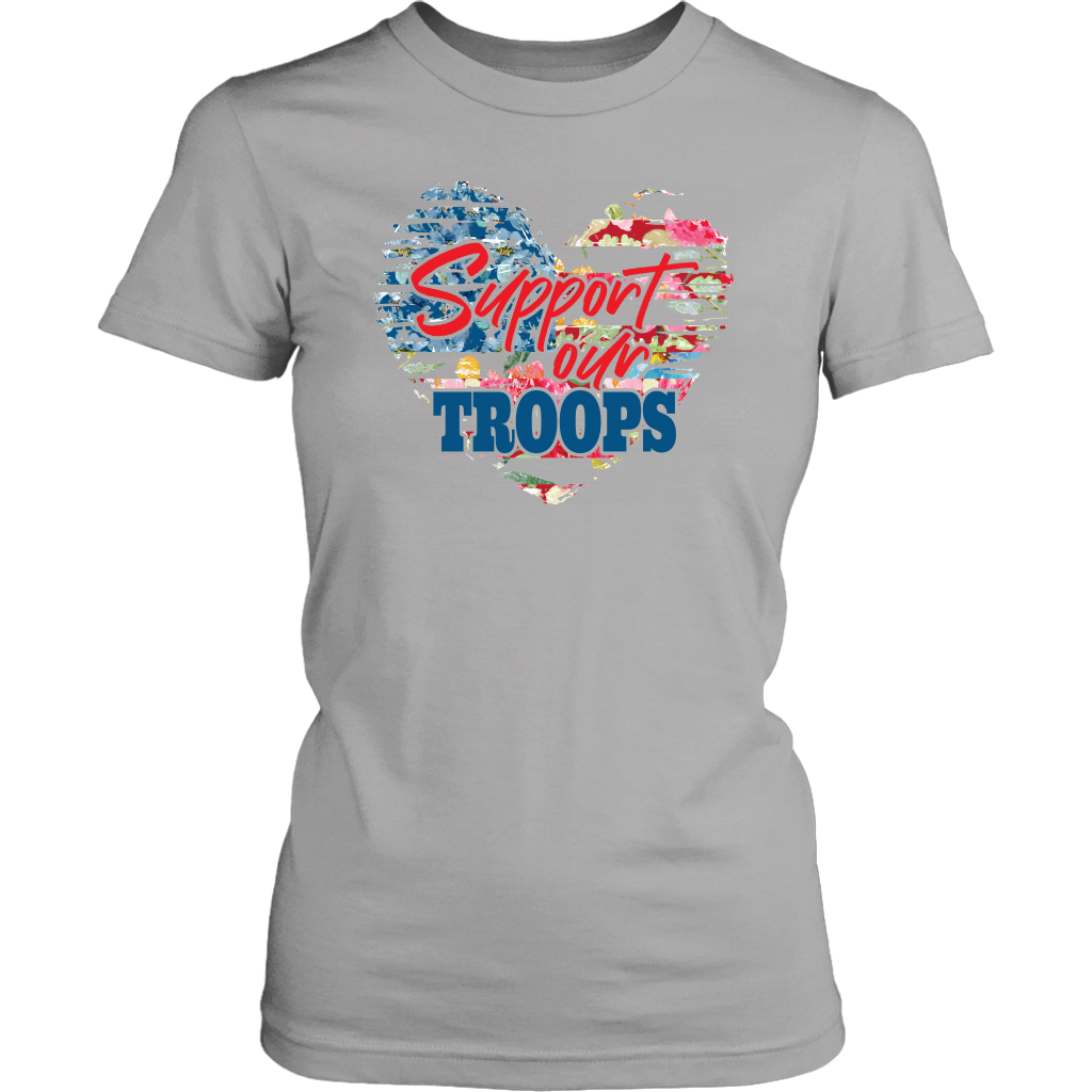 Support Our Troops Army Wife Shirt Army Mom Gift Military Mom Wife Women's V-neck