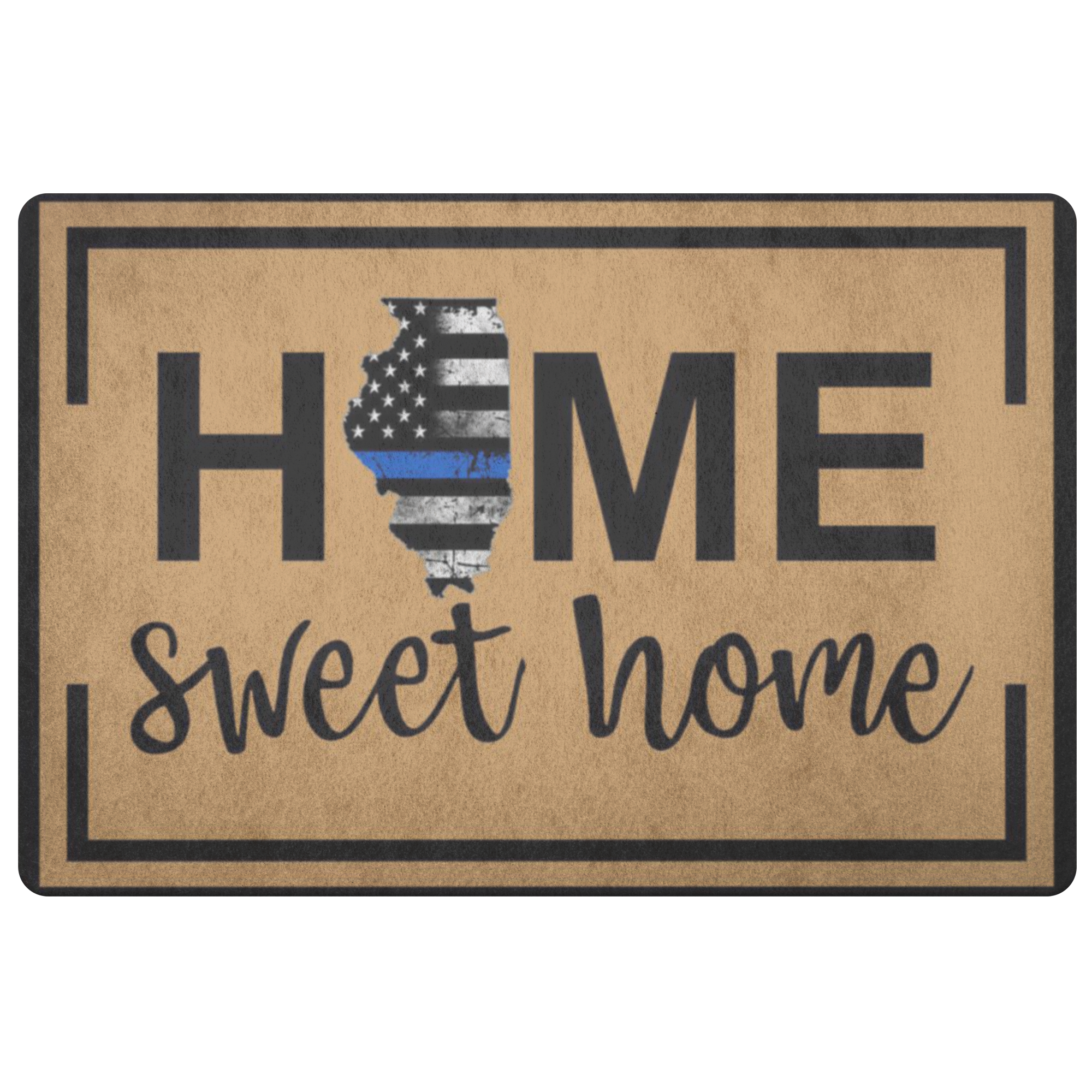 Illinois Thin Blue Line Home Sweet Home Doormat