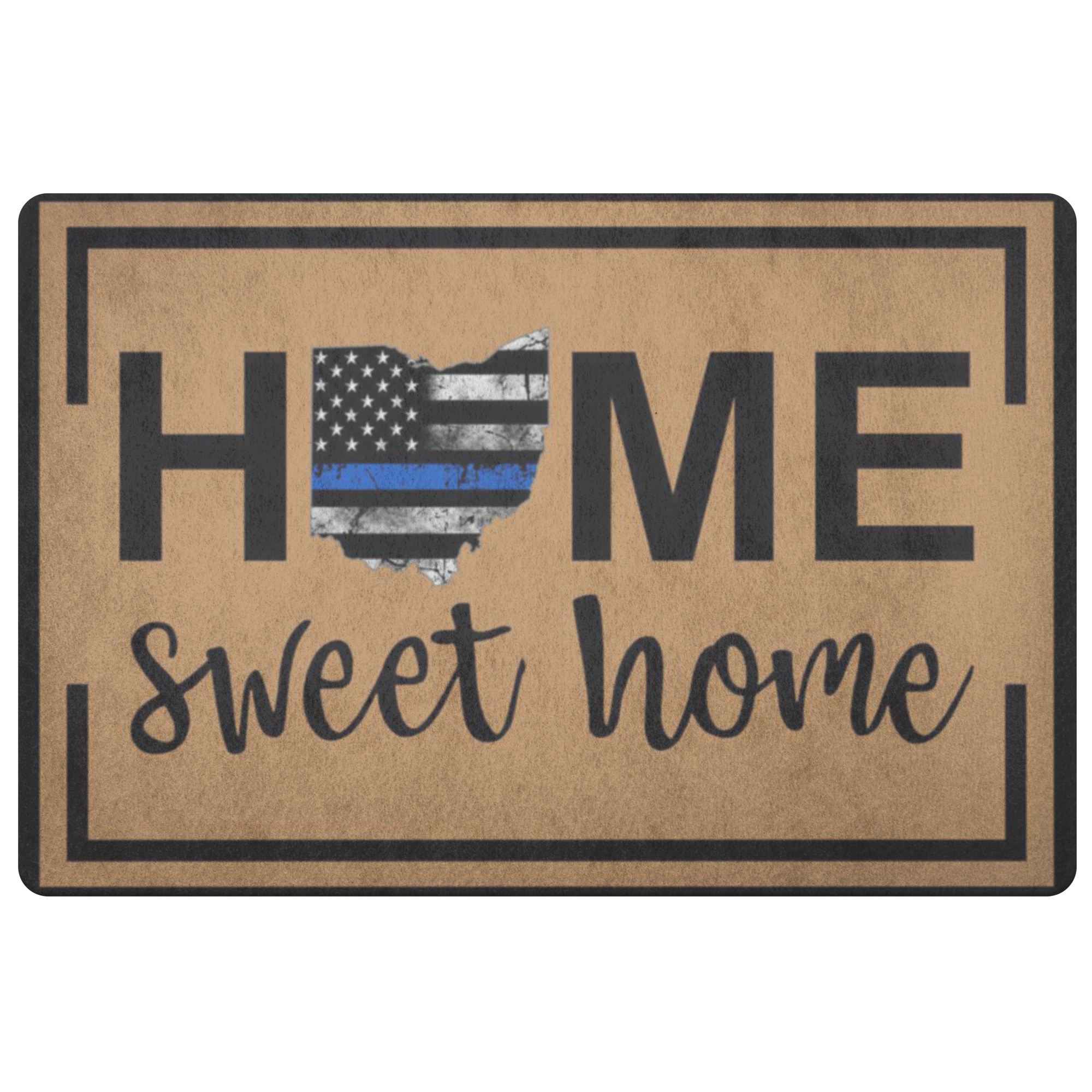 Ohio Thin BLue Line Home Sweet Home Doormat