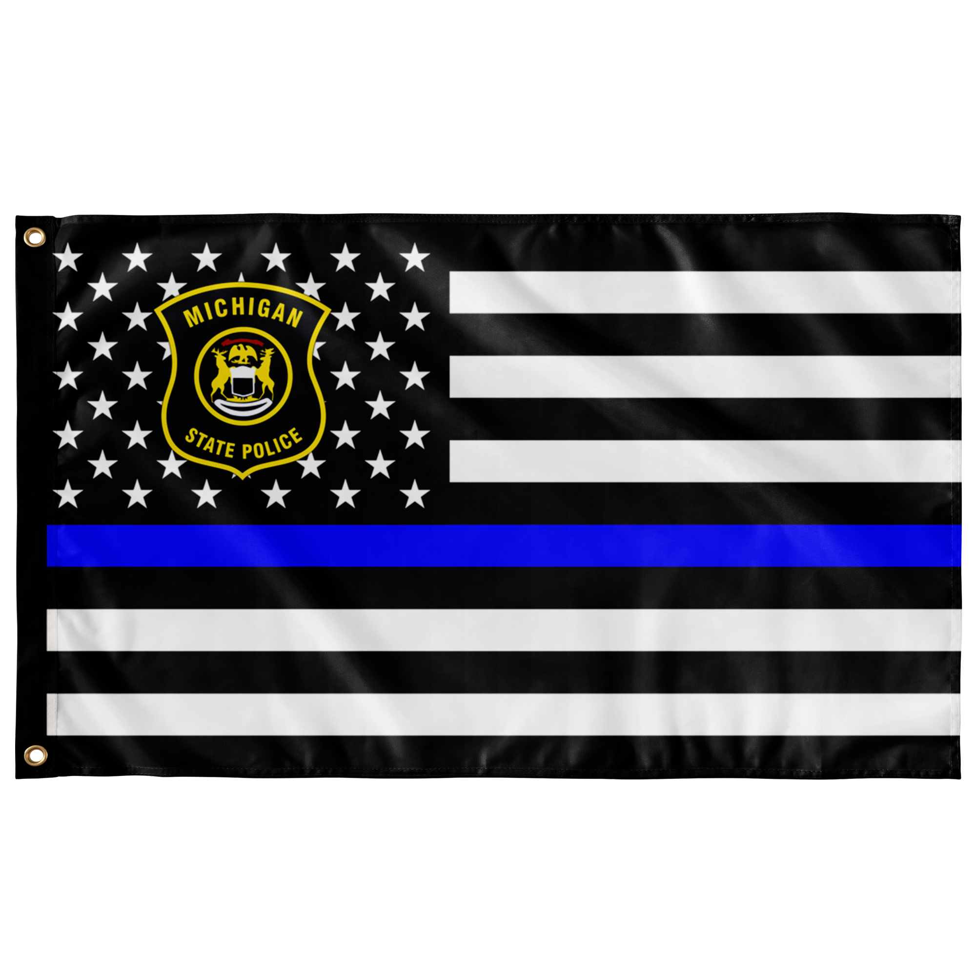 Michigan State Police Thin Blue Line Flag