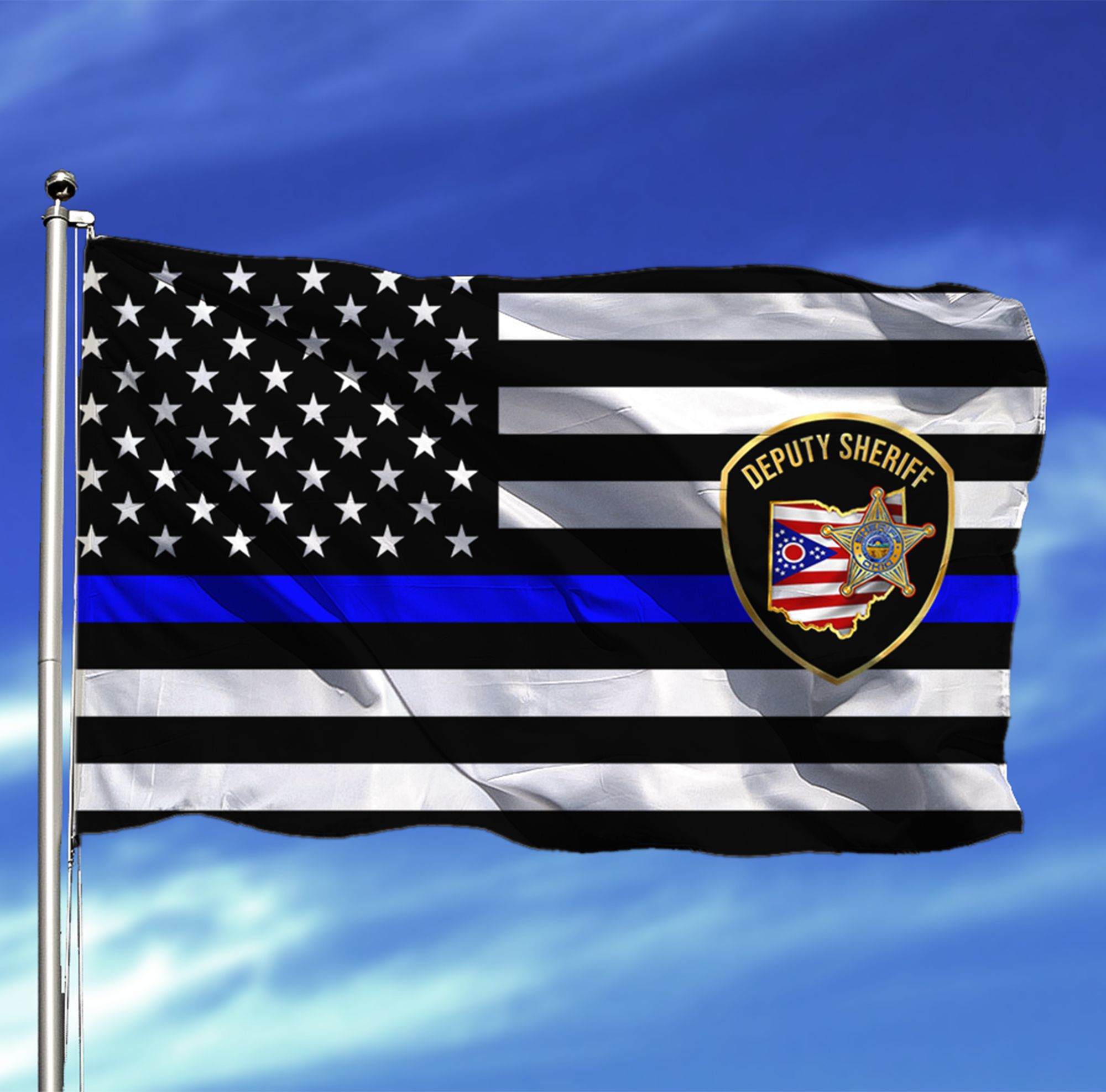 Ohio Deputy Sheriff Thin Blue Line Flag