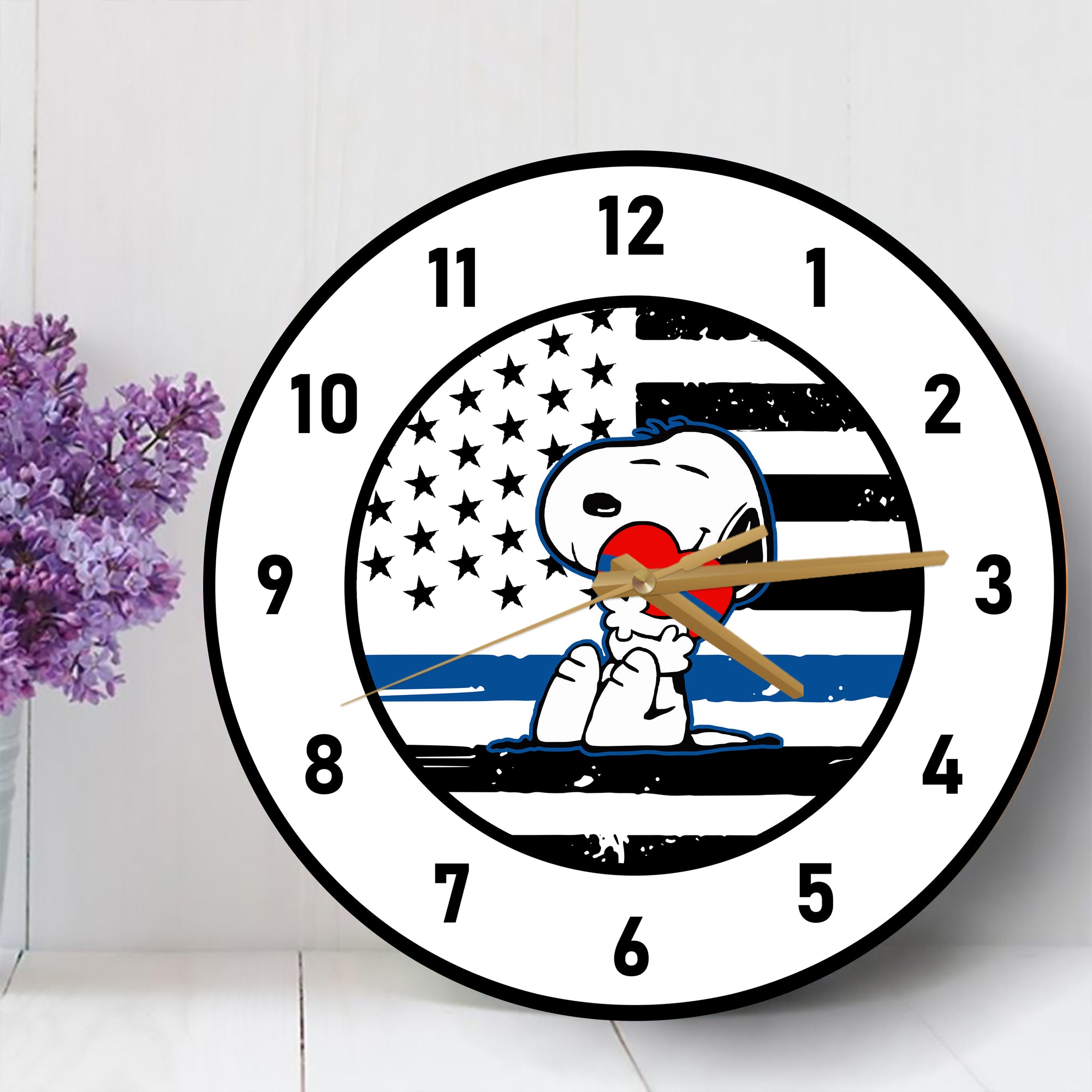 Snoopy Back The Blue Wooden Clock Restock
